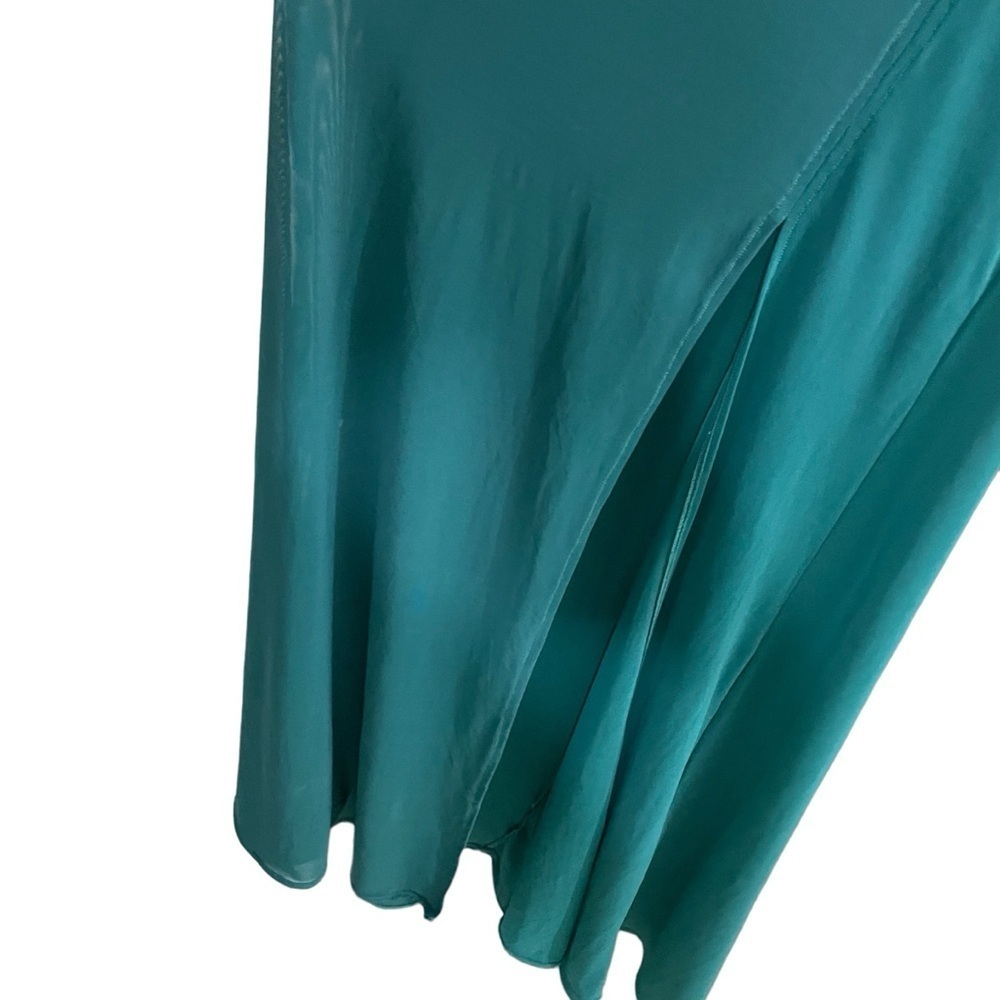 Vintage Halter Lace Long Semi-Sheer Long Nightgown Green XS - Picture 4 of 9